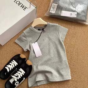 ALO 2025 new slim round neck solid color printed versatile T-shirt (4 styles)-2576  